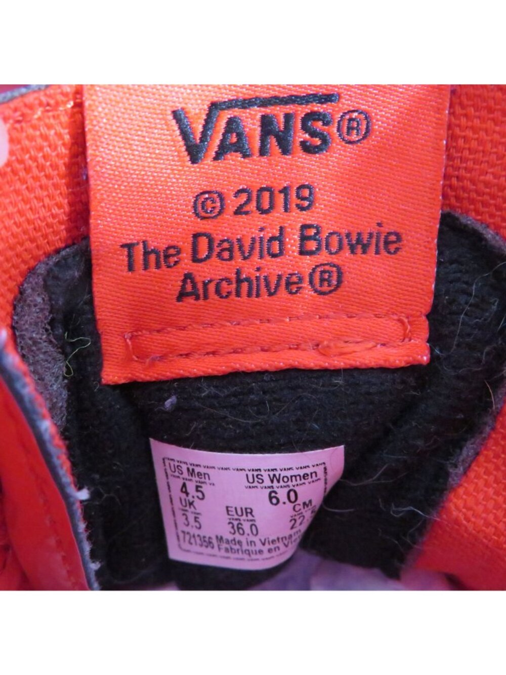 Vans Sk8-Hi Platform 2.0 David Bowie Ziggy Stardust Red Hi Top Mens 4.5 Womens 6 - Picture 7 of 11